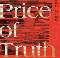 Red background with gold and white writing: The Price of Truth